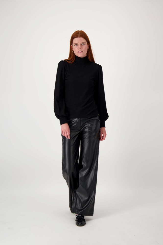 FAUX GLANS LEREN WIDELEG 0303 097 0000 ZWART
